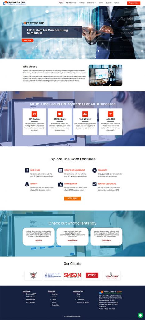 Erp Software website designs